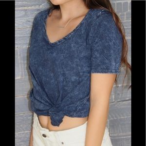 Blue Acid Washed T shirt